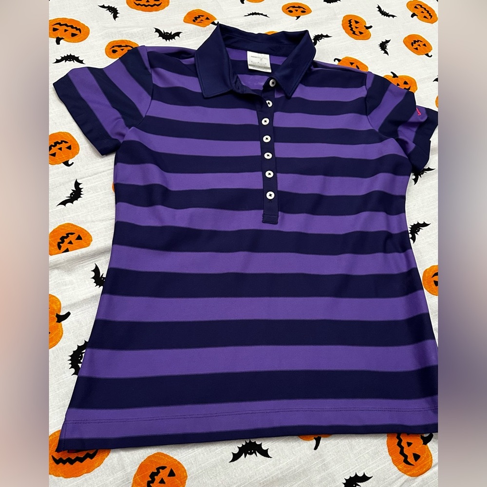 Nike Golf purple striped polo